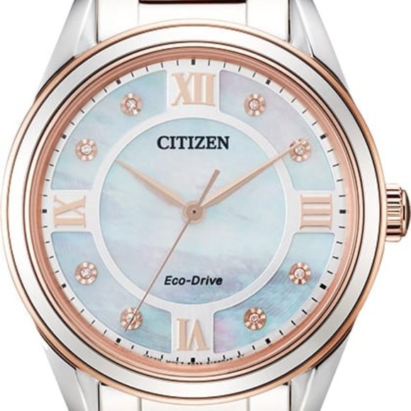Citizen LAD ECO WR50 SSTPG BRAC WHTE watch - Picture 2 of 6